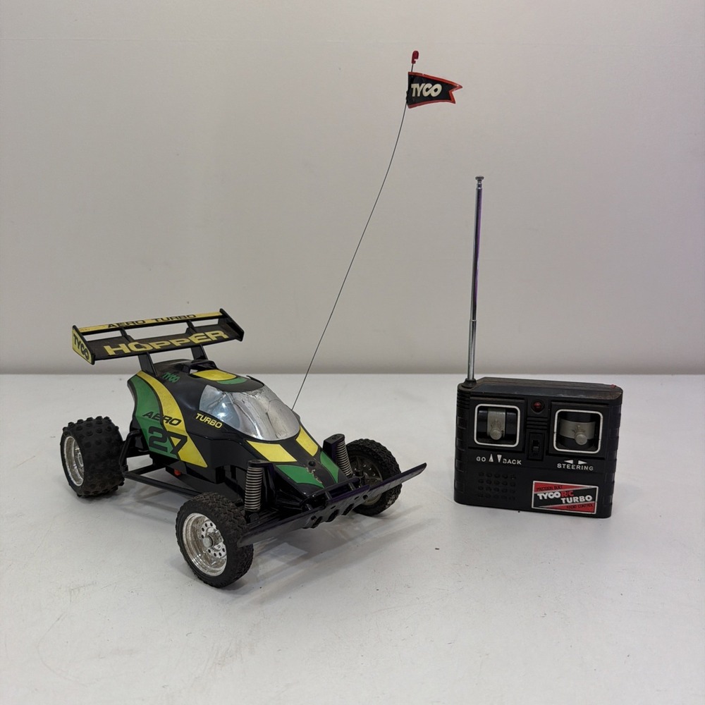 Vintage Tyco Aero 27 Green And Yellow Turbo HOPPER Untested RC Cars